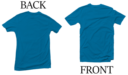 Heather Blue Sapphire Back Front Mock Up Tshirtの写真素材