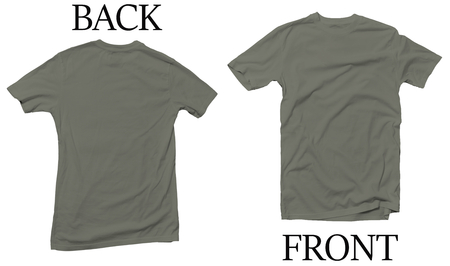 Heather Military Grey Back Front Mock Up Tshirtの写真素材