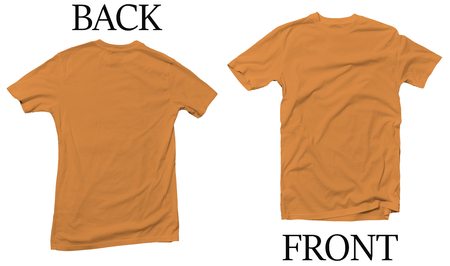 Orange Tangerine Back Front Mock Up Tshirtの写真素材