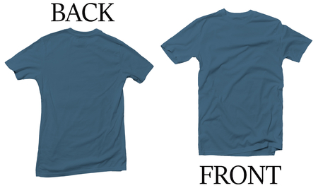 Indigo Blue Back Front Mock Up Tshirtの写真素材