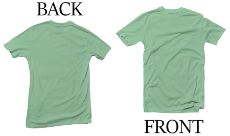 Blue Mint Back Front Mock Up Tshirtの写真素材