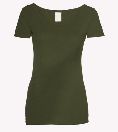 Dark Green Cotton Scoop Mock Upの写真素材
