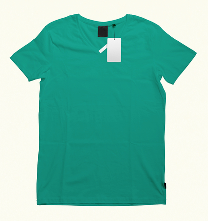 Beautiful V-Neck T-shirt mock-up to showcase your t-shirt designs. With these free mock up templates you donât have to wait for your artwork to be done, by simply pasting your graphic into this mock up.の写真素材