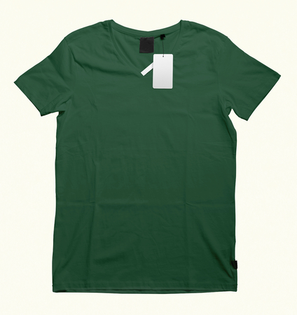 Beautiful V-Neck T-shirt mock-up to showcase your t-shirt designs. With these free mock up templates you donât have to wait for your artwork to be done, by simply pasting your graphic into this mock up.の写真素材