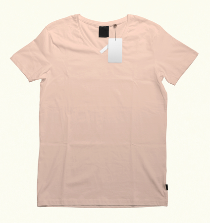 Beautiful V-Neck T-shirt mock-up to showcase your t-shirt designs. With these free mock up templates you donât have to wait for your artwork to be done, by simply pasting your graphic into this mock up.の写真素材