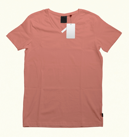 Beautiful V-Neck T-shirt mock-up to showcase your t-shirt designs. With these free mock up templates you donât have to wait for your artwork to be done, by simply pasting your graphic into this mock up.の写真素材