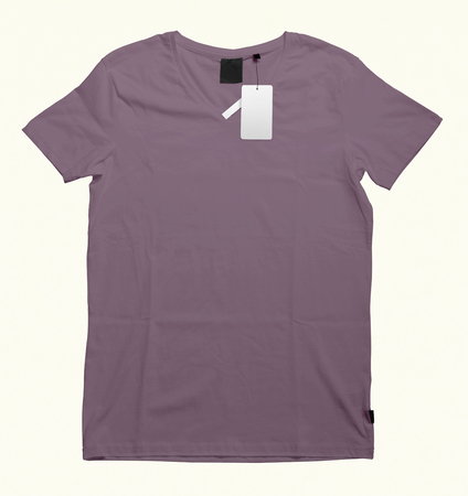 Beautiful V-Neck T-shirt mock-up to showcase your t-shirt designs. With these free mock up templates you donât have to wait for your artwork to be done, by simply pasting your graphic into this mock up.の写真素材