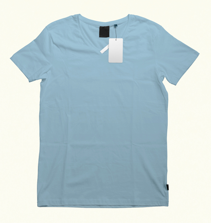 Beautiful V-Neck T-shirt mock-up to showcase your t-shirt designs. With these free mock up templates you donât have to wait for your artwork to be done, by simply pasting your graphic into this mock up.の写真素材
