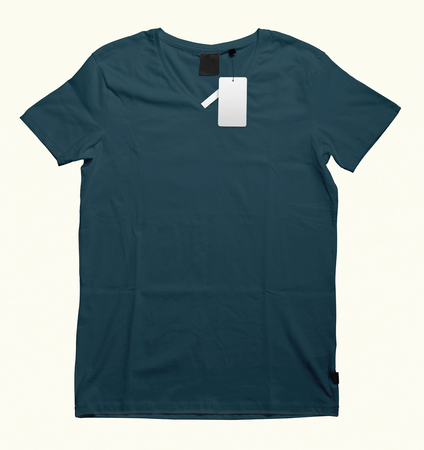 Beautiful V-Neck T-shirt mock-up to showcase your t-shirt designs. With these free mock up templates you donât have to wait for your artwork to be done, by simply pasting your graphic into this mock up.の写真素材