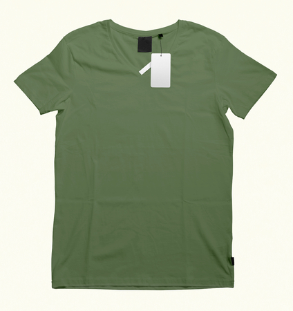 Beautiful V-Neck T-shirt mock-up to showcase your t-shirt designs. With these free mock up templates you donât have to wait for your artwork to be done, by simply pasting your graphic into this mock up.の写真素材