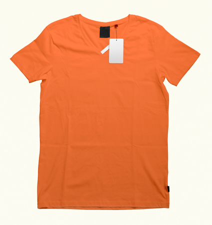 Beautiful V-Neck T-shirt mock-up to showcase your t-shirt designs. With these free mock up templates you donât have to wait for your artwork to be done, by simply pasting your graphic into this mock up.の写真素材