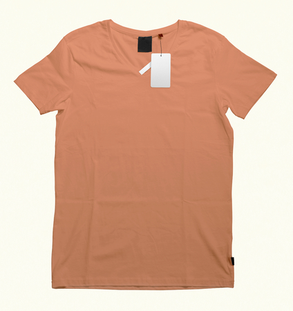 Beautiful V-Neck T-shirt mock-up to showcase your t-shirt designs. With these free mock up templates you donât have to wait for your artwork to be done, by simply pasting your graphic into this mock up.の写真素材
