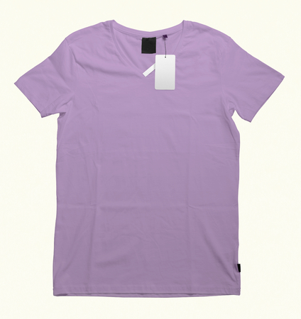 Beautiful V-Neck T-shirt mock-up to showcase your t-shirt designs. With these free mock up templates you donât have to wait for your artwork to be done, by simply pasting your graphic into this mock up.の写真素材