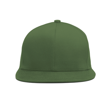 A modern Snapback Front Cap MockUp In Green Kale Color to help you present your hat designs beautifully. You can customize almost everything in this hat mockup to match your cap design.の写真素材