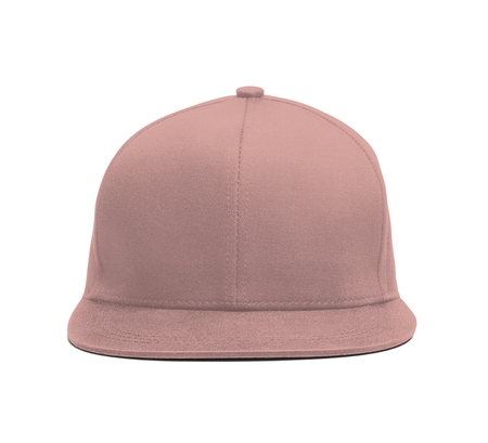 A modern Snapback Front Cap MockUp In Mellow Rose Color to help you present your hat designs beautifully. You can customize almost everything in this hat mockup to match your cap design.の写真素材