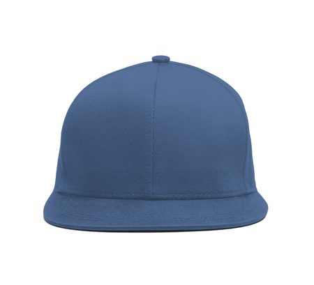 A modern Snapback Front Cap MockUp In River Side Color to help you present your hat designs beautifully. You can customize almost everything in this hat mockup to match your cap design.の写真素材
