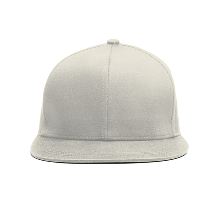 A modern Snapback Front Cap MockUp In White Tofu Color to help you present your hat designs beautifully. You can customize almost everything in this hat mockup to match your cap design.の写真素材
