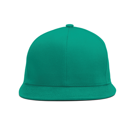 A modern Snapback Front Cap MockUp In Blue Arcadia Color to help you present your hat designs beautifully. You can customize almost everything in this hat mockup to match your cap design.の写真素材