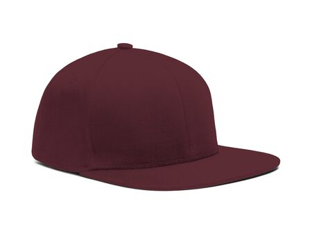 A highly dimension Side View Snapback Cap Mock Up In Tawny Port Color to help you present your hat designs beautifully. You can customize almost everything in this modern mockup to match your cap design.の写真素材