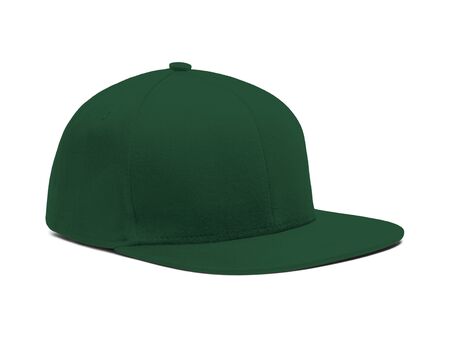 A highly dimension Side View Snapback Cap Mock Up In Green Eden Color to help you present your hat designs beautifully. You can customize almost everything in this modern mockup to match your cap design.の写真素材