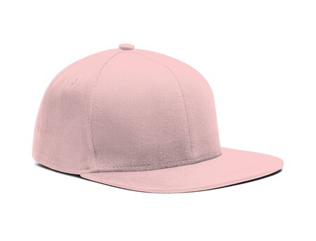 A highly dimension Side View Snapback Cap Mock Up In Rose Quartet Color to help you present your hat designs beautifully. You can customize almost everything in this modern mockup to match your cap design.の写真素材