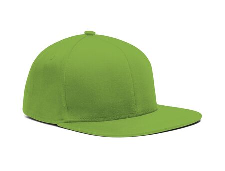 A highly dimension Side View Snapback Cap Mock Up In Classy Greenery Color to help you present your hat designs beautifully. You can customize almost everything in this modern mockup to match your cap design.の写真素材