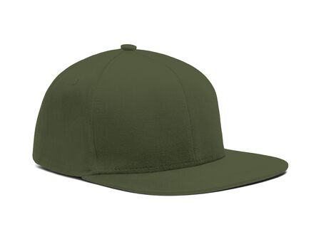A highly dimension Side View Snapback Cap Mock Up In Cypress Green Color to help you present your hat designs beautifully. You can customize almost everything in this modern mockup to match your cap design.の写真素材