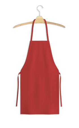 Showcase your design with this Sweet Apron Mock Up In Valiant Poppy Color. A realistic look and high resolution mock up to help you present your designs beautifully.の写真素材