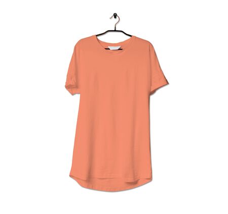 Grab this impressive Realistic Tshirt Mock Up In Cadmium Orange Color to give a boost to your brand logo. This mock up are highly Perfect for showcasing your artwork.の写真素材