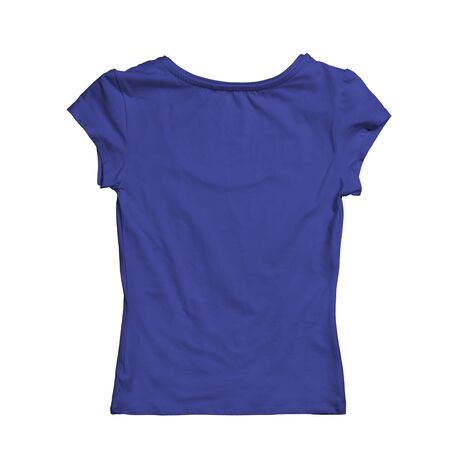 Grab this Back View Woman Tshirt Mock Up in Royal Blue Color is a simple and modern blank template.の写真素材