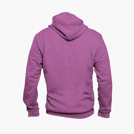This Back View Men Hoodies Mock Up In Royal Lilac Color is a ready-made mock up to makes your design process faster.の写真素材