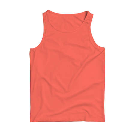 Make your design logo more real with this Front View Sleevesless Tank Top Mock Up In Living Coral Color.の写真素材