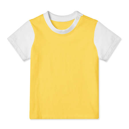 With just a few clicks, you can visualize your designs in this Baby T Shirt Mockup In Prime Rose Color With Button.の写真素材