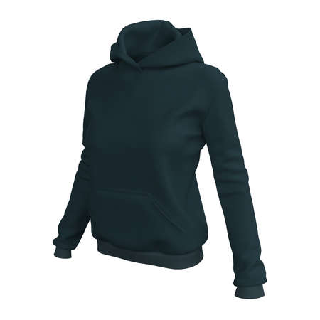 This Side View Beauty Women's Hoodie Mockup In Royal Black Color, will create a perfect scene to bring your designs to life.の写真素材