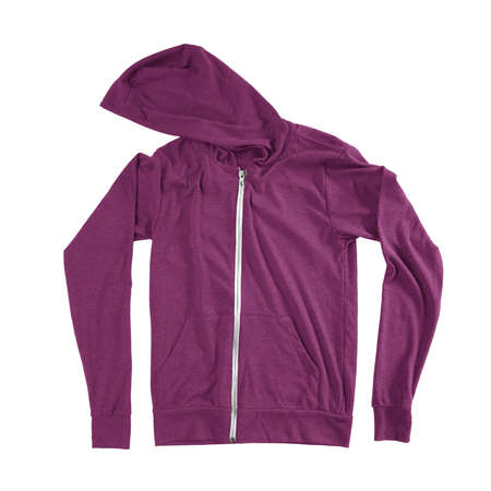 A blank Front View Impressive Hoodie Mockup In Radiant Orchid Color With Full Zipper, to display your designs as a professional graphic designer.の写真素材