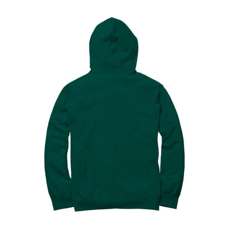 With simple multiple clicks, you may visualize your designs on this Back View Excellent Zip Up Hoodie Mockup In Alpine Green Color.の写真素材