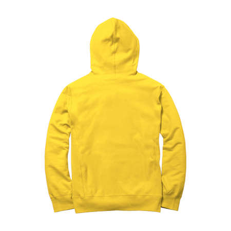 With simple multiple clicks, you may visualize your designs on this Back View Excellent Zip Up Hoodie Mockup In Lemon Zest Color.の写真素材