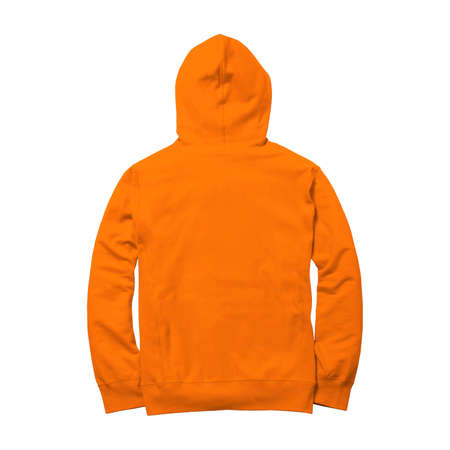 With simple multiple clicks, you may visualize your designs on this Back View Excellent Zip Up Hoodie Mockup In Carrot Curl Color.の写真素材