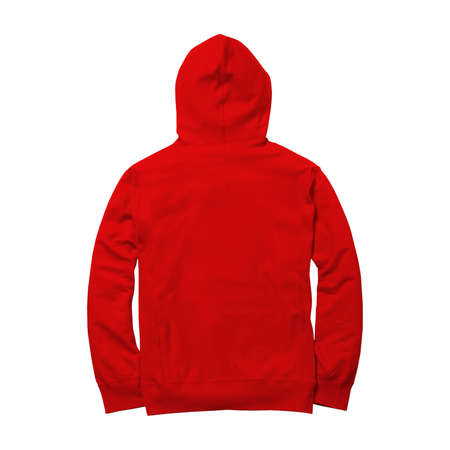 With simple multiple clicks, you may visualize your designs on this Back View Excellent Zip Up Hoodie Mockup In Fiery Red Color.の写真素材