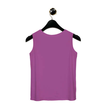 Use this Back View Fancy Tank Top Mockup In Radiant Orchid Color With Hanger, to make your design products more lovely and valuable.の写真素材