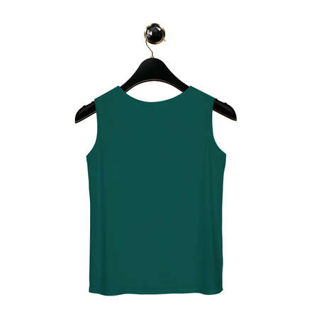 Use this Back View Fancy Tank Top Mockup In Alpine Green Color With Hanger, to make your design products more lovely and valuable.の写真素材