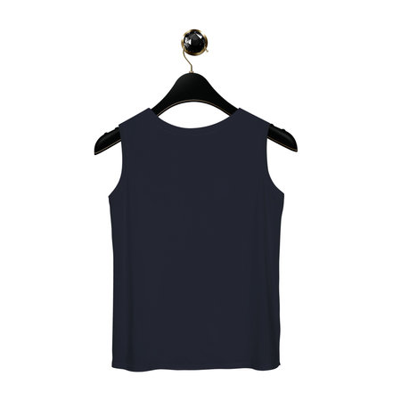 Use this Back View Fancy Tank Top Mockup In Dark Sapphire Color With Hanger, to make your design products more lovely and valuable.の写真素材