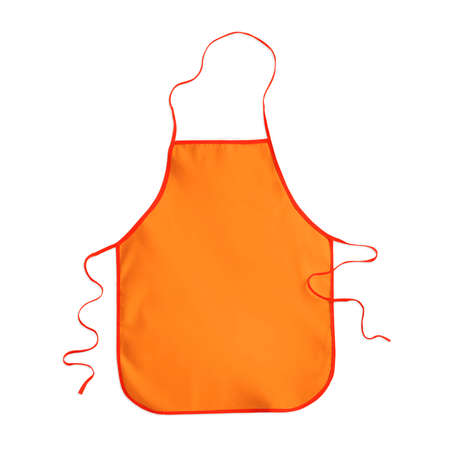 With this Excellent Apron Mockup In Carrot Curl Color, promote your brand logo and design.の写真素材