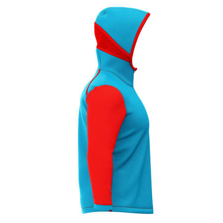A modern Side View Excellent Basket Ball Hoodie Mockup In Blue Atoll Color template to make your work more faster.の写真素材