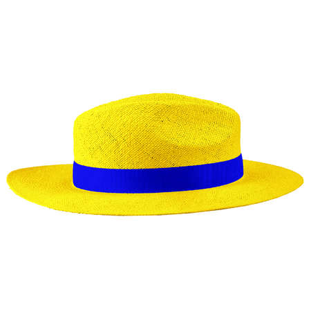 Amazing Panama Hat Mockup In Cyber Yellow Color, to help you customize your brand logo or designs like a pro.の写真素材