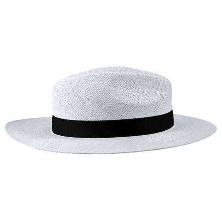 Amazing Panama Hat Mockup In Bright White Color, to help you customize your brand logo or designs like a pro.の写真素材