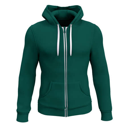 You do not need to be an expert if you use this Front View Amazing Men's Zip Up Hoodie Mockup In Cadmium Green Color.の写真素材