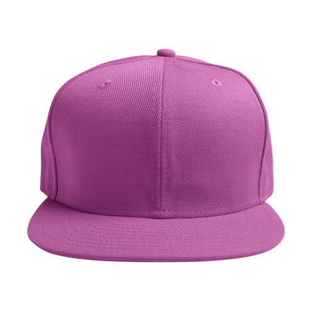 This Front View Luxurious Cap Mockup In Radiant Orchid Colorの写真素材