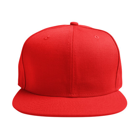 This Front View Luxurious Cap Mockup In Fiery Red Colorの写真素材