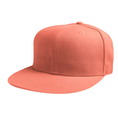 This Half Side View Luxurious Cap Mockup In Camellia Orange Color, is made to shorten your editing process.の写真素材
